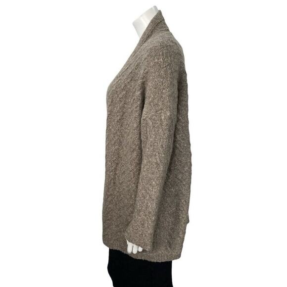 J Jill Cardigan Sweater Cardigan Duster Womens Medium Cotton Alpaca Blend Brown - Picture 4 of 11
